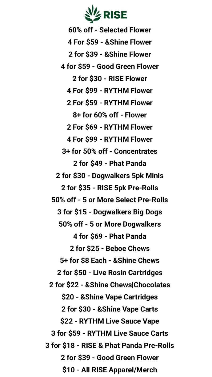 Flower, Concentrates, Vapes, and Edibles Deals - Cannabis deal image