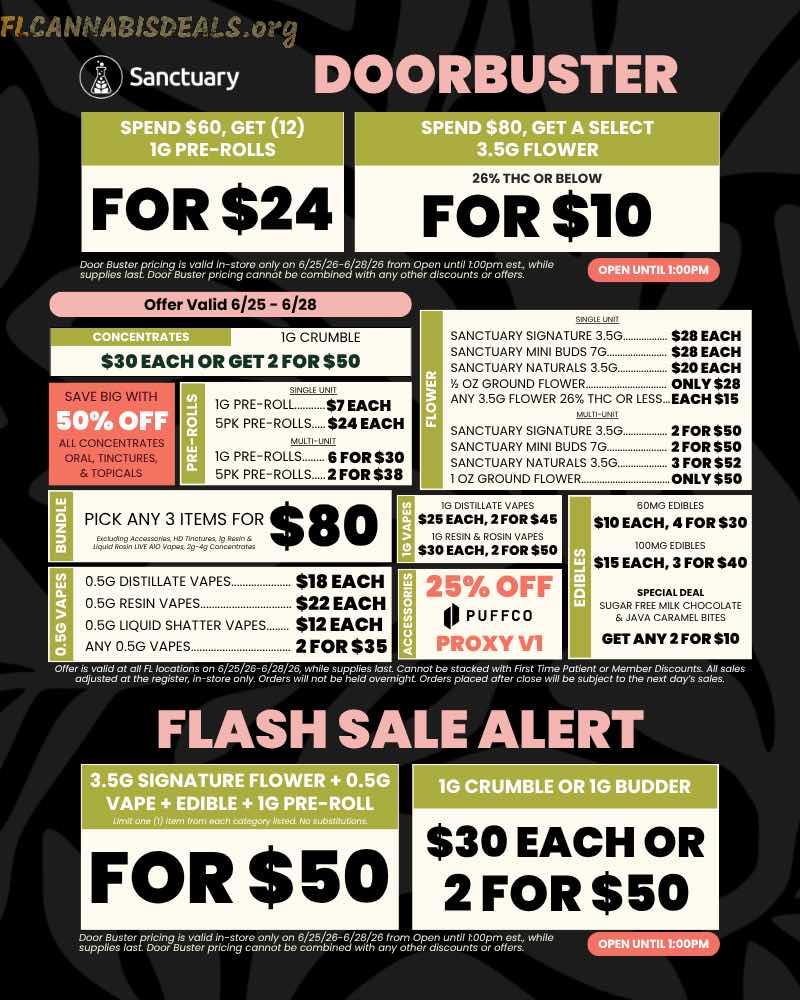 Door Buster Deals: Flower, Pre-Rolls, and More! - Cannabis deal image