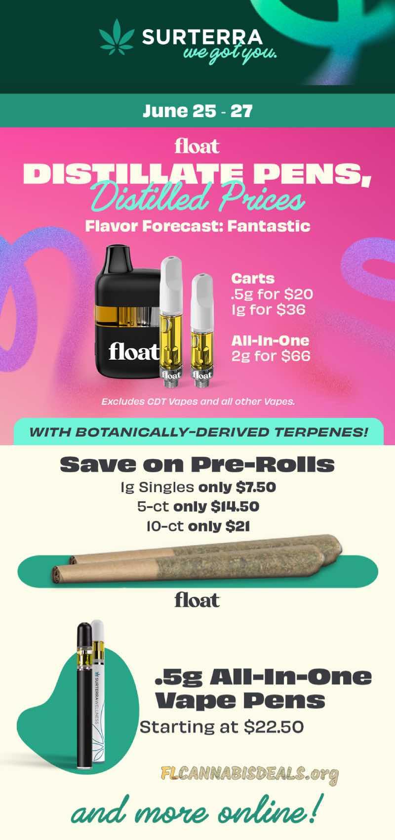 Distilled Pens & Pre-Roll Deals June 25-27 - Cannabis deal image